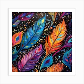 Colorful Feathers 2 Art Print