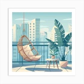 Balcony With Hanging Chair 9 Art Print