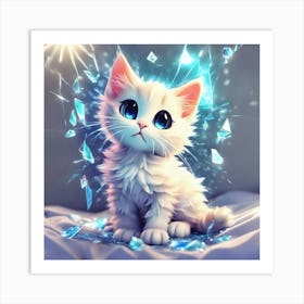 Cute Kitten With Blue Eyes Art Print