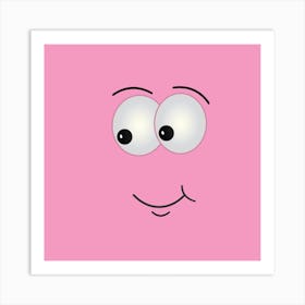 Pink Happy Face Art Print