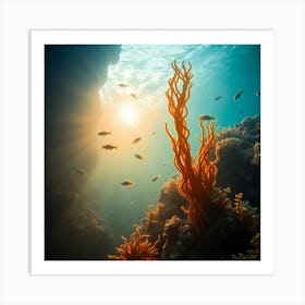 Coral Reef With Fishes1 Art Print