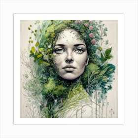 Woman In The Forest 1 Art Print