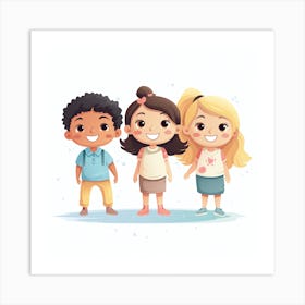 Cartoon Kids Art Print