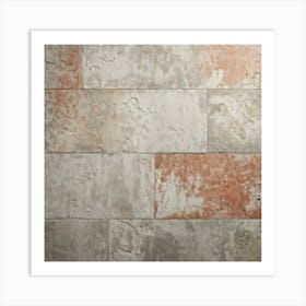 Aged Concrete Texture Embracing Retro Brickwork Pattern Varying Shades Of Faded Terracotta And Weat (3) Art Print