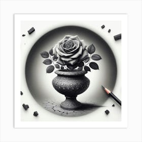 Roses In A Vase 3 Art Print