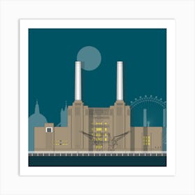 Battersea Power Station Blue Art Print
