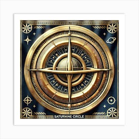 Saturnine Circle Flag Art Print