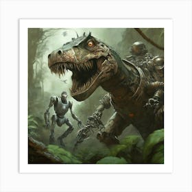 Chrono Safari Dinobots And Temporal Marvels In Time S Embrace Art Print