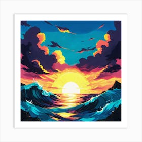 Sunset Painting Art Print