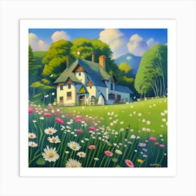 Daisies In The Meadow Art Print