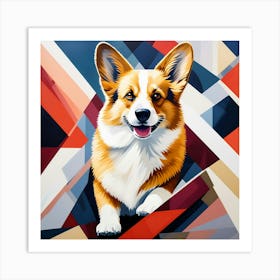 Abstract modernist Corgi dog Art Print