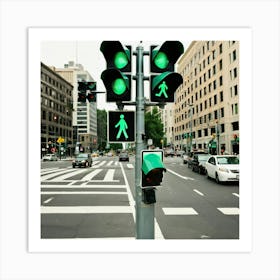 Pedestrian Crossing - Pedestrian Stock Videos & Royalty-Free Footage 1 Art Print