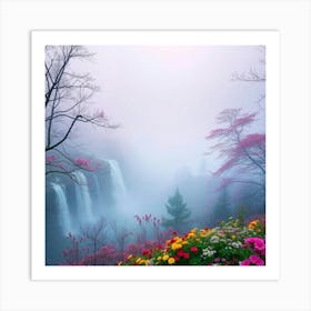 Waterfall In The Mist 2 Art Print