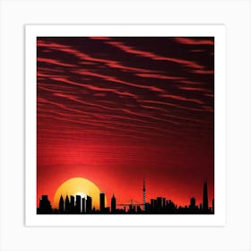 Sunset In Shanghai 1 Art Print