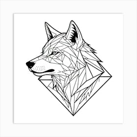 Geometric Wolf Art Print