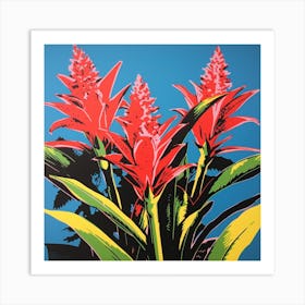 Heliconia 3 Pop Art Illustration Square Art Print