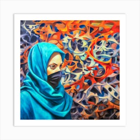 Woman With A Mask. Coronavirus. Art Print