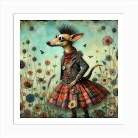 Cute punk dog 1 Art Print