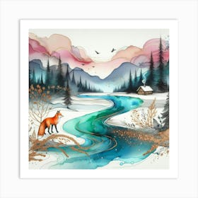 Winter Fox Art Print