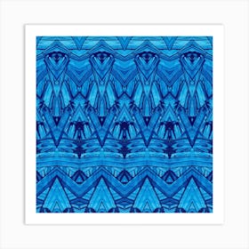 Blue Triangles. Abstract artistic background Art Print