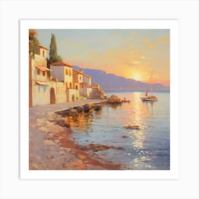 Sunlit Seascapes: Monet's Masterstroke 1 Art Print