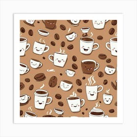 Coffee Pattern 7 Art Print