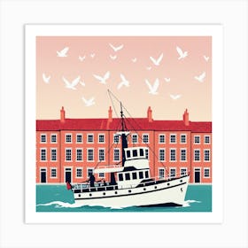 Boat In The Harbour Art Print