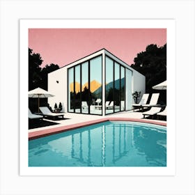 House With A Pool 1 Art Print