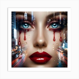 Bloody Face Art Print