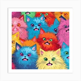 Colorful Cats 4 Art Print