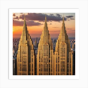 Sunset At The Empire State Building Art Print