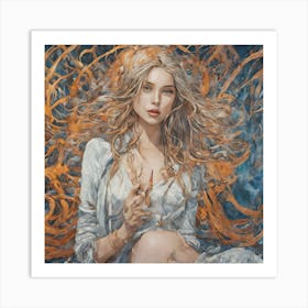 Picture Of A Sexy Girl In The Sea 525374107 Art Print