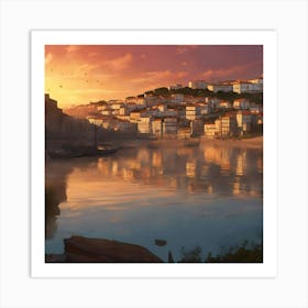 Sunset In Portugal Art Print