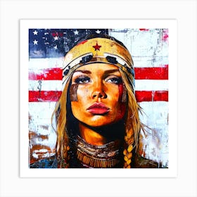 Patriotic Youth - Americana Girl Art Print