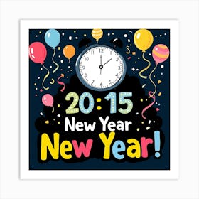 New Year Greeting Card Art Print