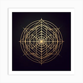 Golden Geometric Pattern Art Print