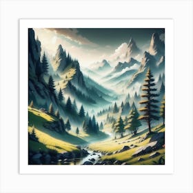 Landscape Painting 134 Art Print