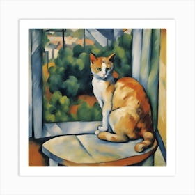 Cat By The Window 8 Art Print
