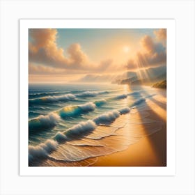 Sunset On The Beach 1 Art Print