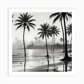 Palm Trees On The Beach 3 Art Print