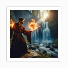 Shaman With Fire Art Print