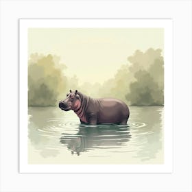 Hippo 2 Art Print