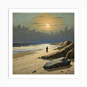 Man On The Beach Art Print