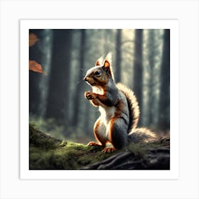 Squirrel In The Forest 257 Art Print