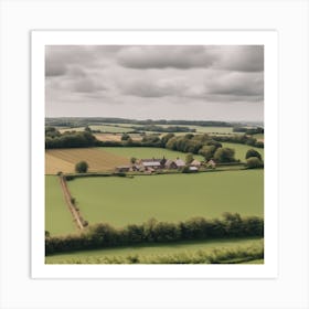 Aerial View Of A Farm 3 Art Print