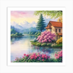 House By The River Art Print