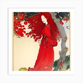 Girl With Red Hair Art Print