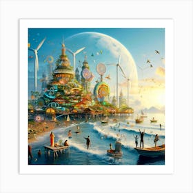 Futuristic City 1 Art Print