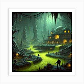 A Dark And Foreboding Scene Of The Aphraxis Chambers Art Print