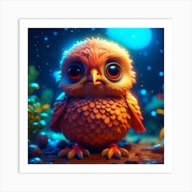 Baby Owl Art Print